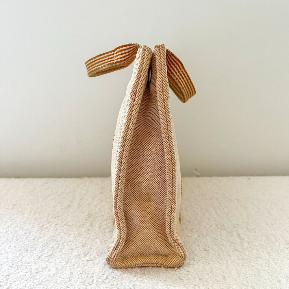 Hermes Peach Canvas Fourre Tout PM Tote Bag - Picture 5 of 11